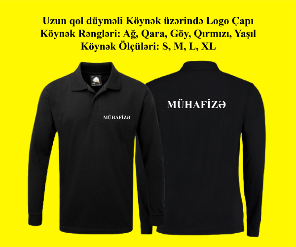 Uzun qol düyməli Köynək üzərinə Logo Çapı - Fikir Reklam - 050 879 91 11