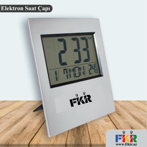 Ofis üçün Masaüstü Elektron Saat üzərində Logo Çapı Sifarişi - Fikir Relam - 050 879 91 11 - www.fikir.az-01