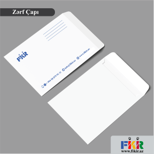 Zərf (məktub) çapı sifarişi - Fikir Reklam - 050 879 91 11 - www.fikir.az